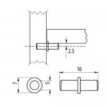 Metal Pin Shelf Support (5mm)